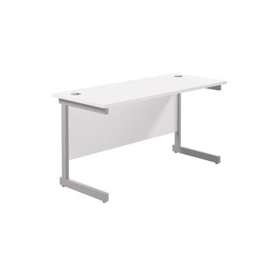 Jemini 1200x600mm White/Silver Single Rectangular Desk