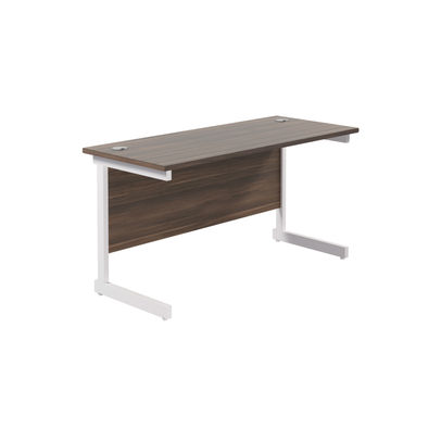 Jemini 1200x600mm Dark Walnut/White Single Rectangular Desk