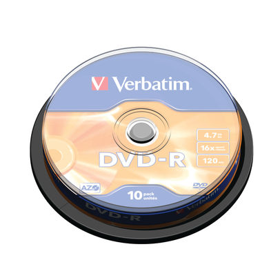 Verbatim Matt Silver 4.7GB 16x Speed DVD-R (Pack of 10)