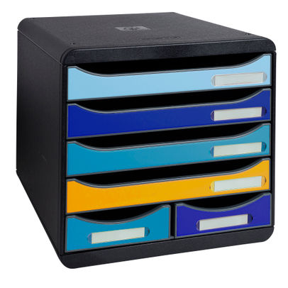 Exacompta Bee Blue Big Box Maxi Recycled 6 Drawer Assorted