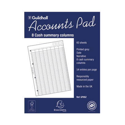 Exacompta Guildhall A4 Accounts Pad