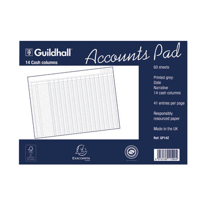 Guildhall 14 Cash Columns Account Pad