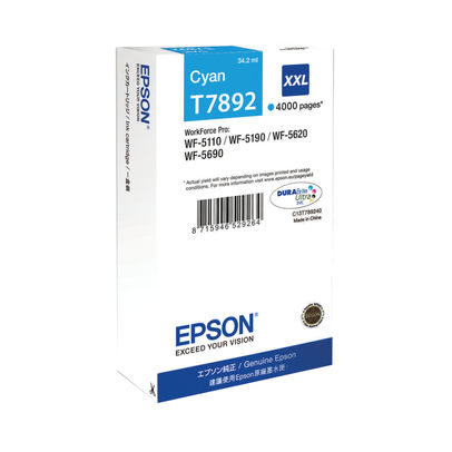 Epson T7892 Cyan Extra High Capacity Ink - C13T789240