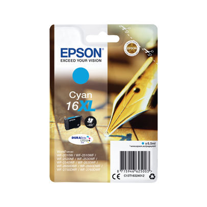 Epson 16XL High Capacity Cyan Ink Cartridge - C13T16324012