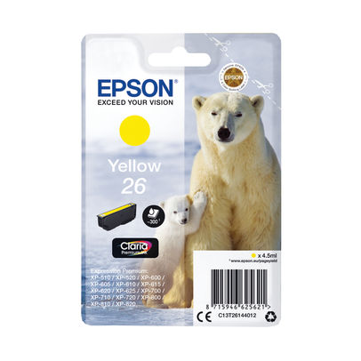 Epson 26 Yellow Ink Cartridge - C13T26144012