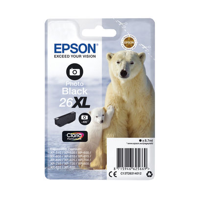 Epson 26XL High Capacity Photo Black Ink Cartridge - C13T26314012