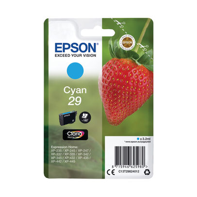 Epson 29 Cyan Ink Cartridge - C13T29824012