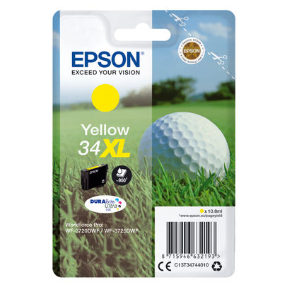 Epson 34XL Yellow High Capacity Ink Cartridge - C13T34744010