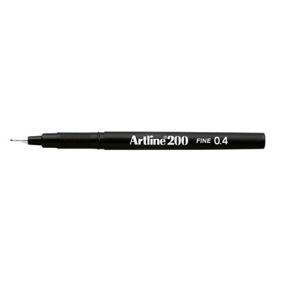 Artline 200 Black Fineliner Pen (Pack of 12)