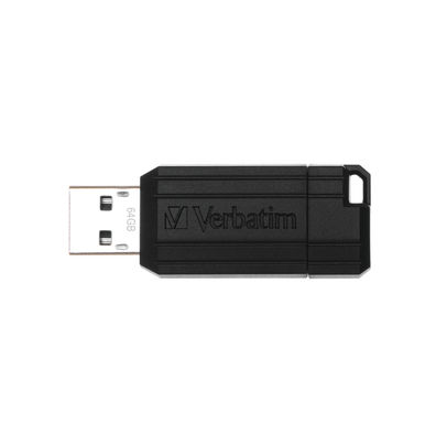 Verbatim PinStripe 64GB Black USB Drive