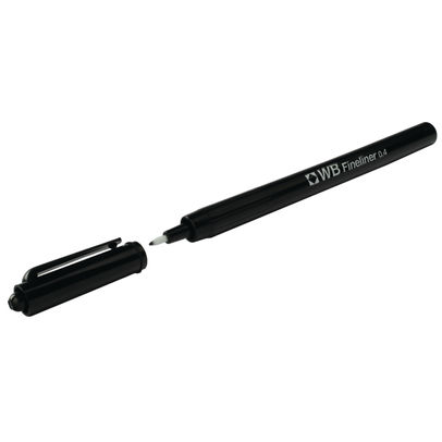 Black 0.4mm Fineliner Pen (Pack of 10)