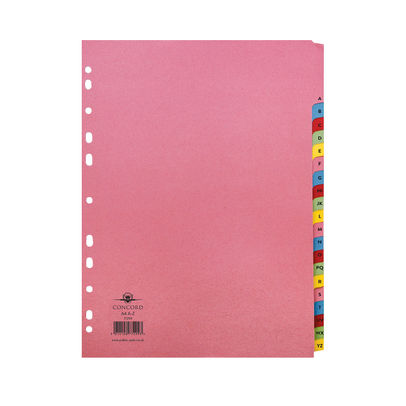 Concord Pastel A4 20-Part A-Z Reinforced Subject Divider