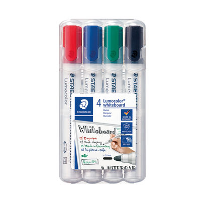 Staedtler Lumocolor 351 Assorted Drywipe Markers (Pack of 4)