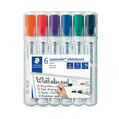 Staedtler Lumocolor 351 Assorted Drywipe Markers (Pack of 6)