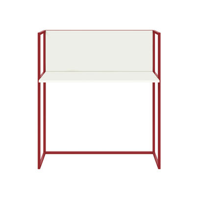 Bisley Outline Desk 1000x500mm Back Panel Steel Frame White Laminate Red