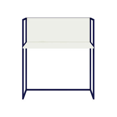 Bisley Outline Desk 1000x500mm Back Panel Steel Frame White Laminate Blue
