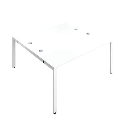 Jemini 1200x1600mm White/White Two Person Bench Desk