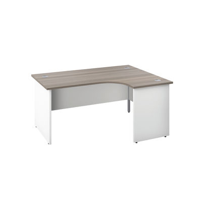 Jemini 1800mm Grey Oak/White Right Hand Radial Panel End Desk