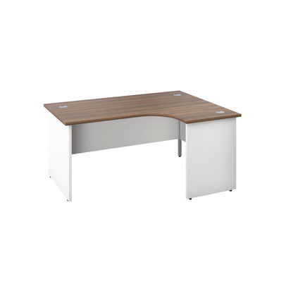 Jemini 1800mm Dark Walnut/White Right Hand Radial Panel End Desk