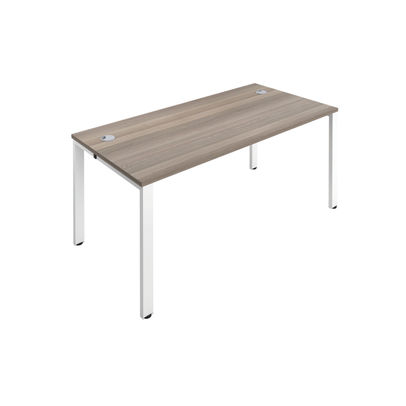 Jemini 1200x800mm Grey Oak/White One Person Bench Desk