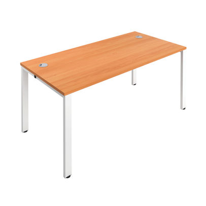 Jemini 1400x800mm Beech/White One Person Bench Desk