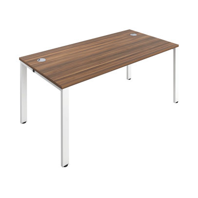 Jemini 1400x800mm Dark Walnut/White One Person Bench Desk