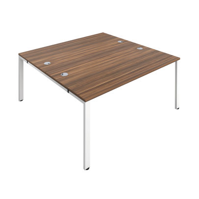 Jemini 1600x800mm Dark Walnut/White Two Person Bench Desk