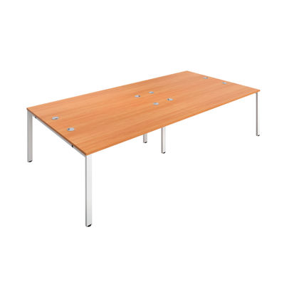 Jemini 1600x800mm Beech/White Four Person Bench Desk