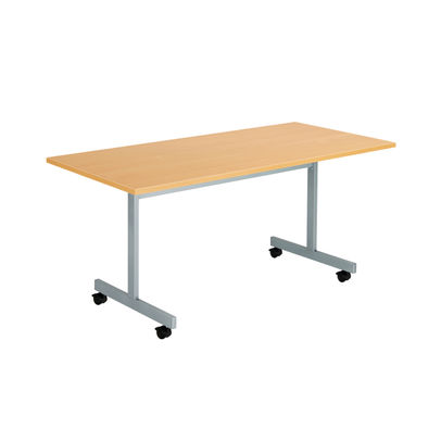 Jemini 1600x700mm Beech/Silver Rectangular Tilting Table