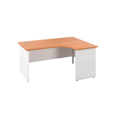 Jemini 1600mm Beech/White Right Hand Radial Panel End Desk