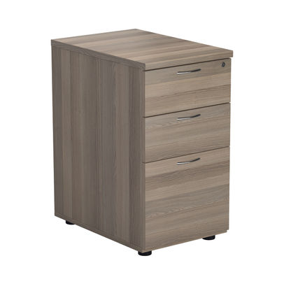 Jemini H730mm Grey Oak 3 Drawer Desk High Pedestal