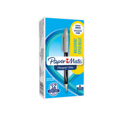 Paper Mate Flexgrip Elite Black Ballpoint Pens (Pack of 12)