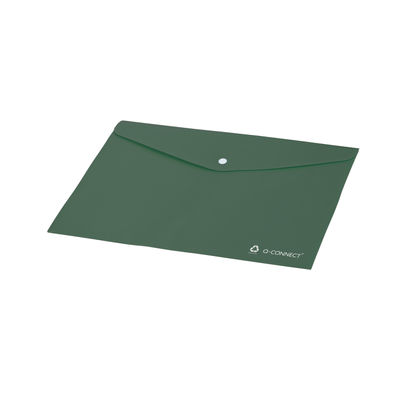 Q-Connect Recycled Polypropylene Folder Transparent A4 Green (Pack of 12)