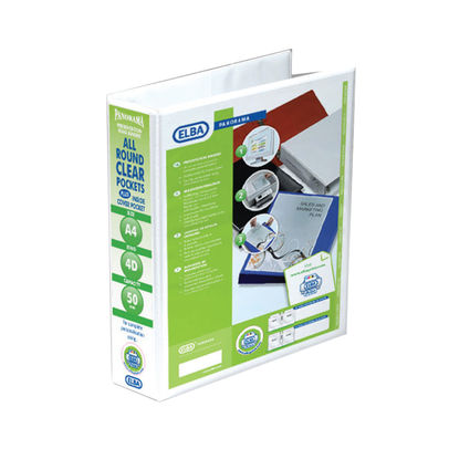 Elba Panorama White A4 4 D-Ring Binder 50mm (Pack of 10)