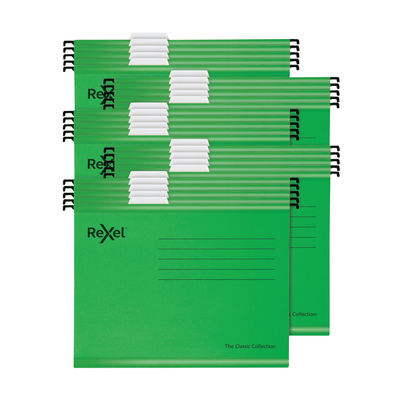 Rexel Classic Foolscap Green Suspension File (Pack of 25)