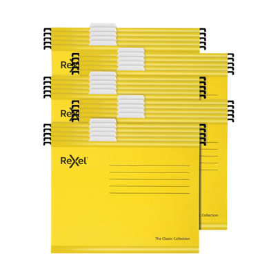 Rexel Classic Foolscap Yellow Suspension File (Pack of 25)