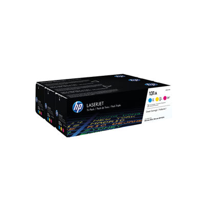 HP 131A Cyan/Magenta/Yellow Laserjet Toner Cartridges (Pack of 3) - U0SL1AM