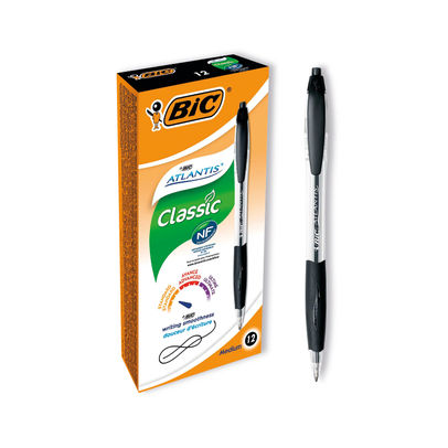 BIC Atlantis Ballpoint Pen Medium Black (Pack of 12)