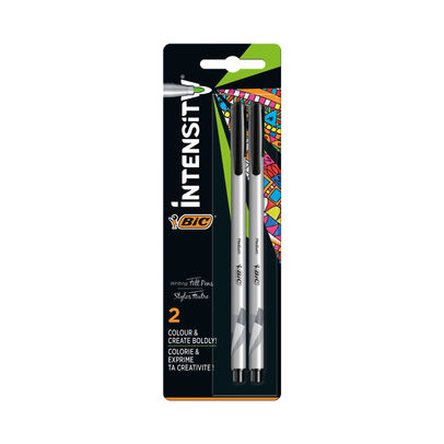 Bic Intensity Fineliner Pen Medium Tip Black (Pack of 2)