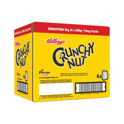 Kellogg's Crunchy Nut Cornflakes Bag 500g (Pack of 4)