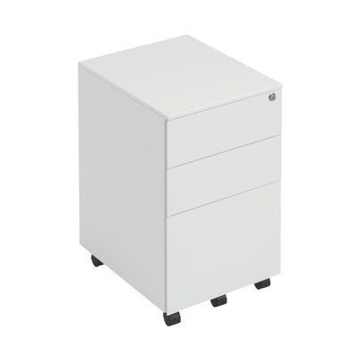 First H615mm White 3 Drawer Under Desk Pedestal