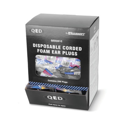 QED Corded Disposable Ear Plug SNR39db (Pack of 200)