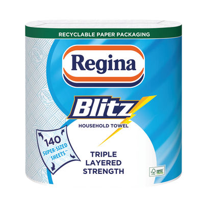 Regina Blitz Household Towels 3-Ply Twin-Pack 70 Sheets Per Roll