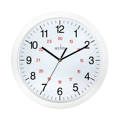 Acctim Metro 24 Hour Plastic Wall Clock 300mm White