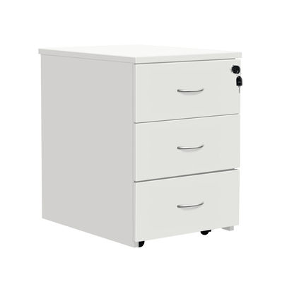 Serrion H525mm Eco 18 White 3 Drawer Mobile Pedestal