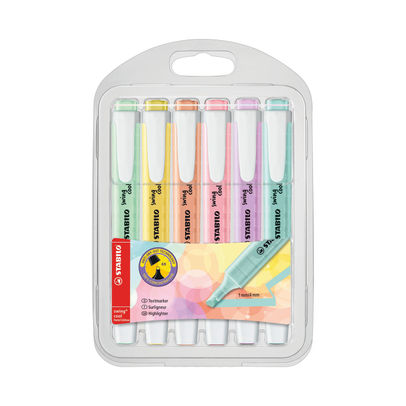 STABILO Assorted Swing Cool Pastel Highlighters (Pack of 6)