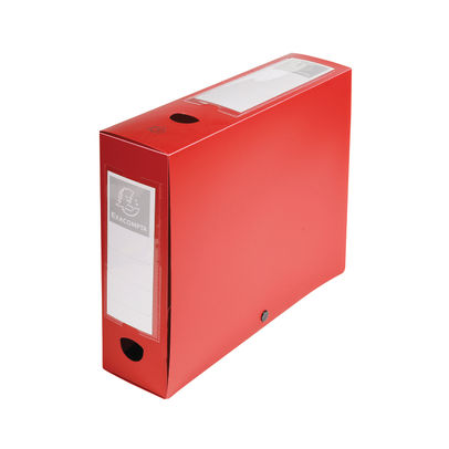 Exacompta Box File Press Stud Enclosure A4 Red 80mm (Pack of 10)