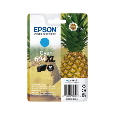 Epson 604XL Cyan High Capacity Ink Cartridge - C13T10H24010