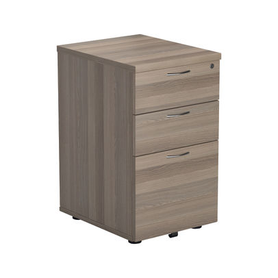 Jemini H690mm Grey Oak 3 Drawer Tall Mobile Pedestal