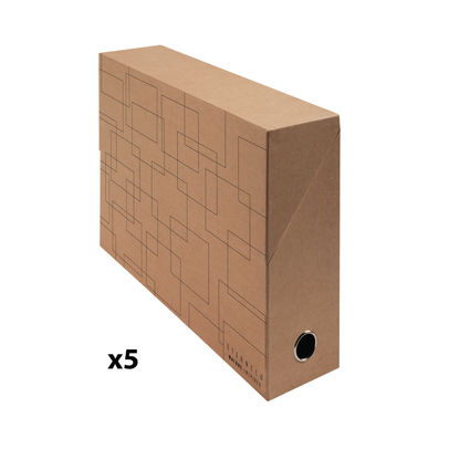 Exacompta Eterneco A4 Box File Coated Cardboard (Pack of 5)